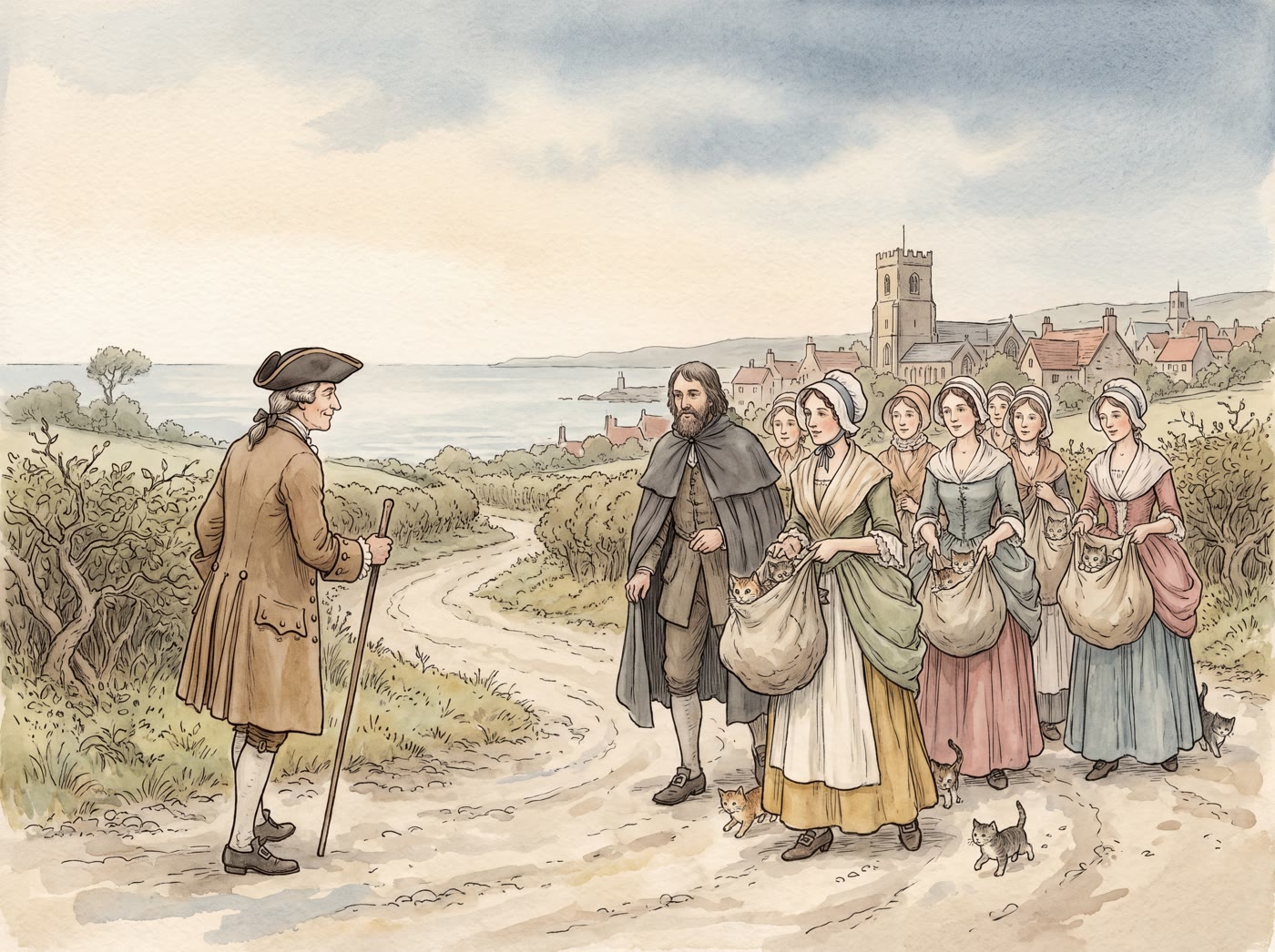 Storybook illustration for As I Was Going to St Ives