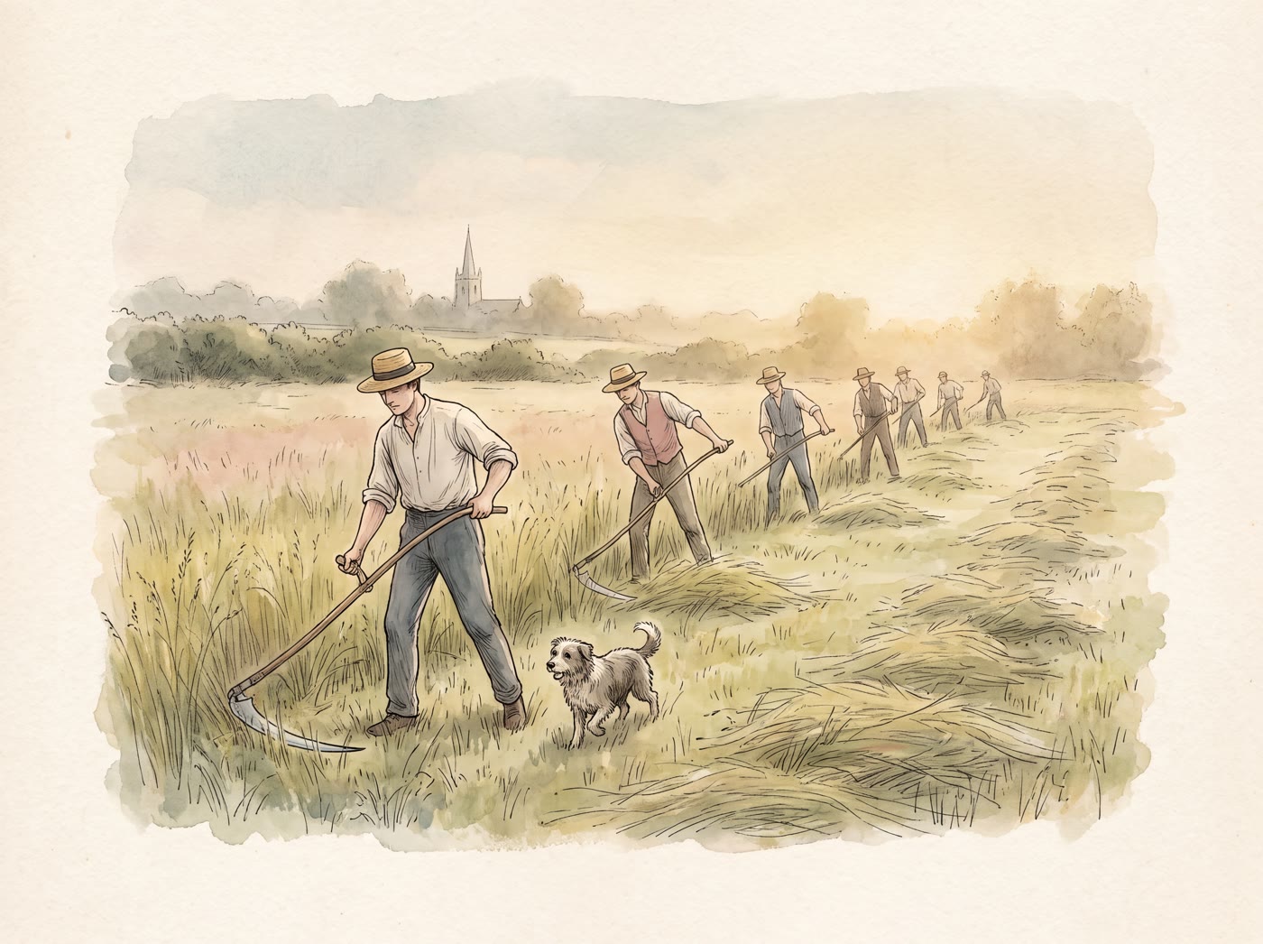 Storybook illustration for One Man Went to Mow