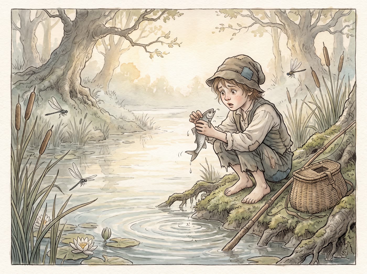 Storybook illustration for One, Two, Three, Four, Five