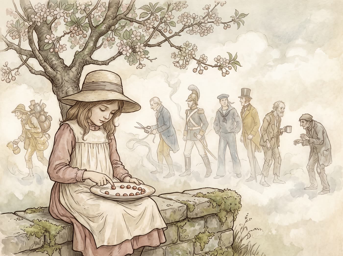 Storybook illustration for Tinker, Tailor, Soldier, Sailor