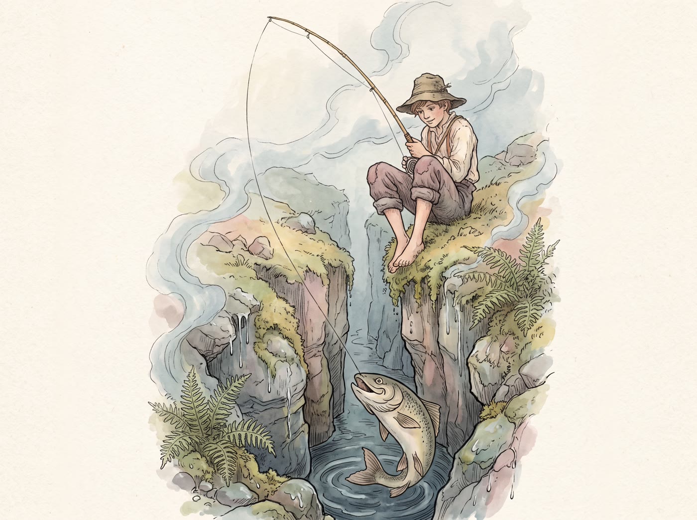 Storybook illustration for A Fisher Named Fisher