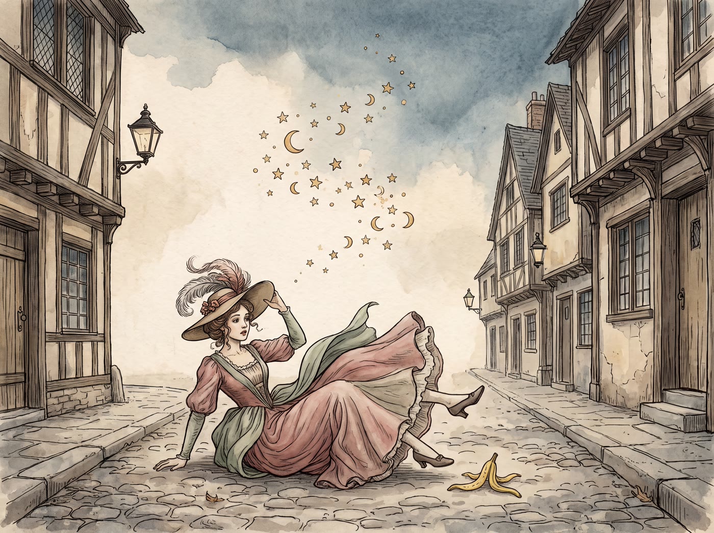 Storybook illustration for A Young Lady Named Hannah