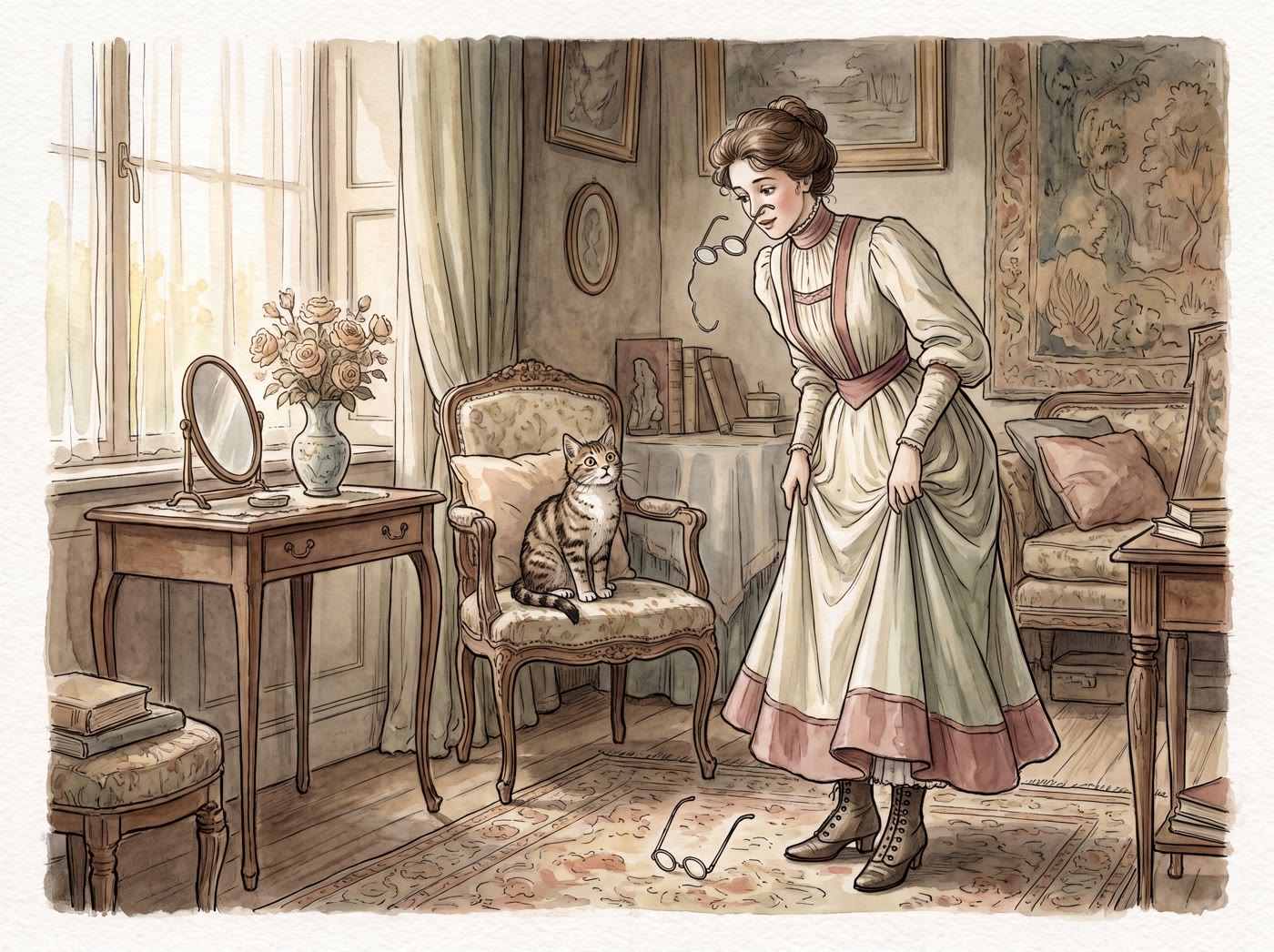 Storybook illustration for A Young Lady Named Rose