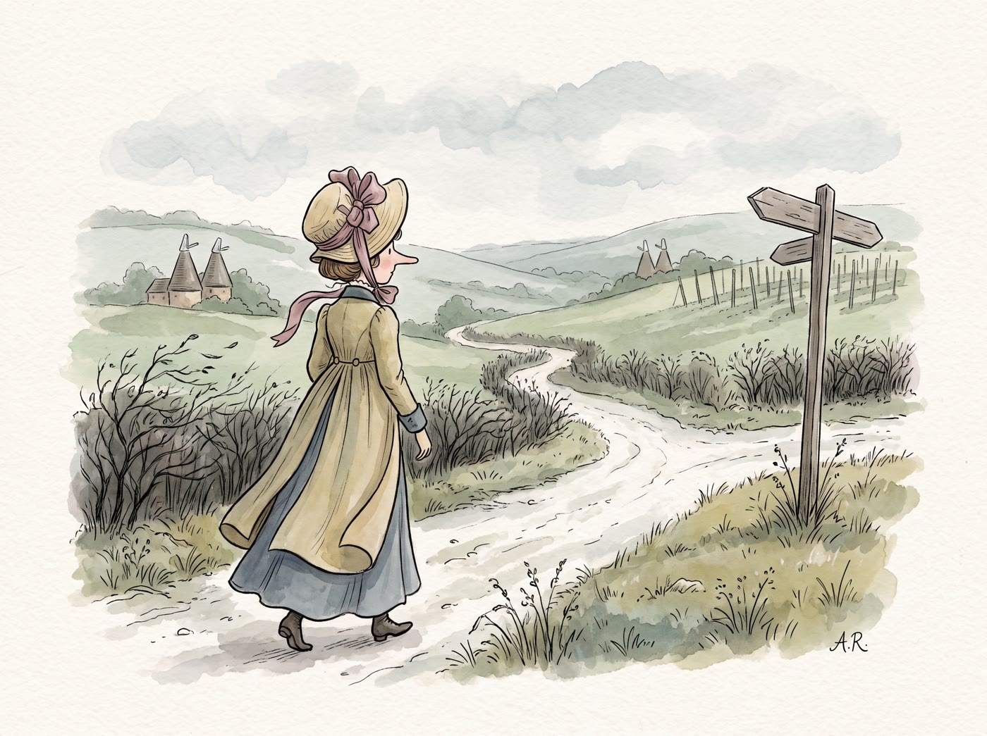 Storybook illustration for A Young Lady Of Kent