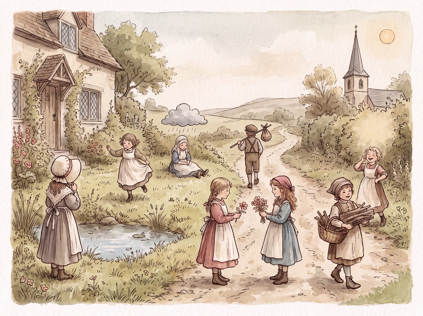 Storybook illustration for Monday&rsquo;s Child