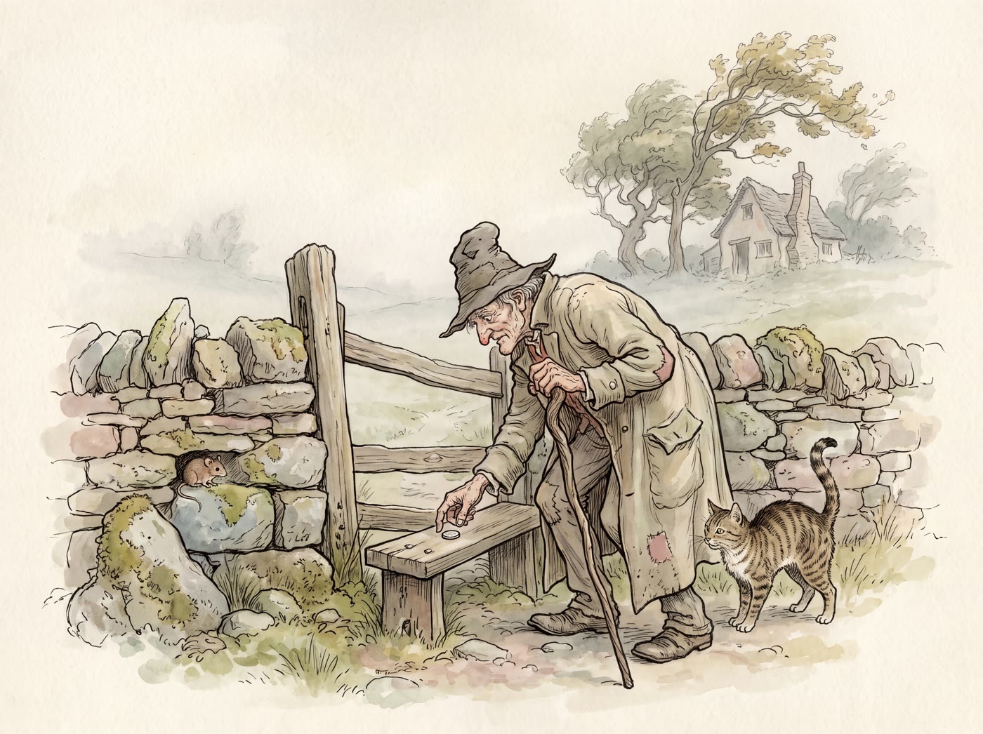 Storybook illustration for There Was a Crooked Man