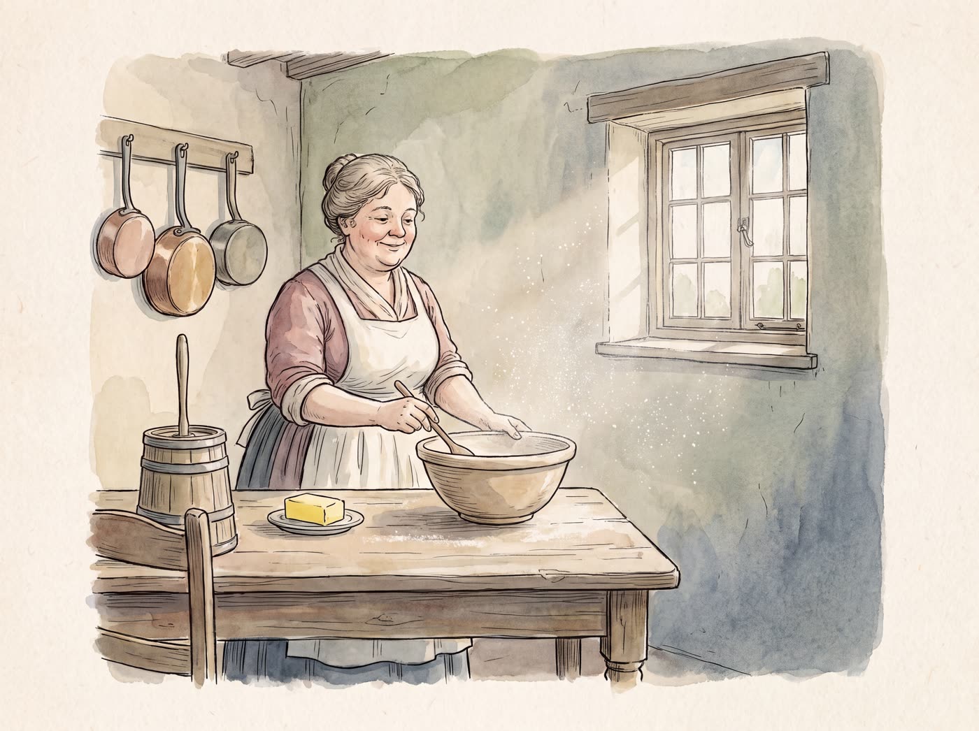 Storybook illustration for Betty Botter