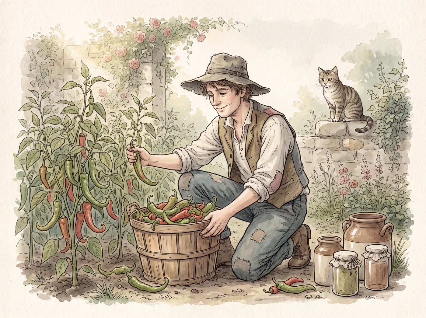 Storybook illustration for Peter Piper