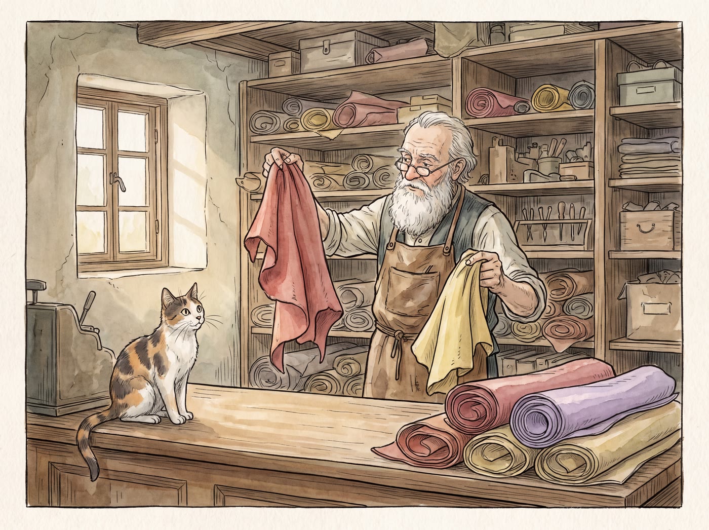 Storybook illustration for Red Leather, Yellow Leather
