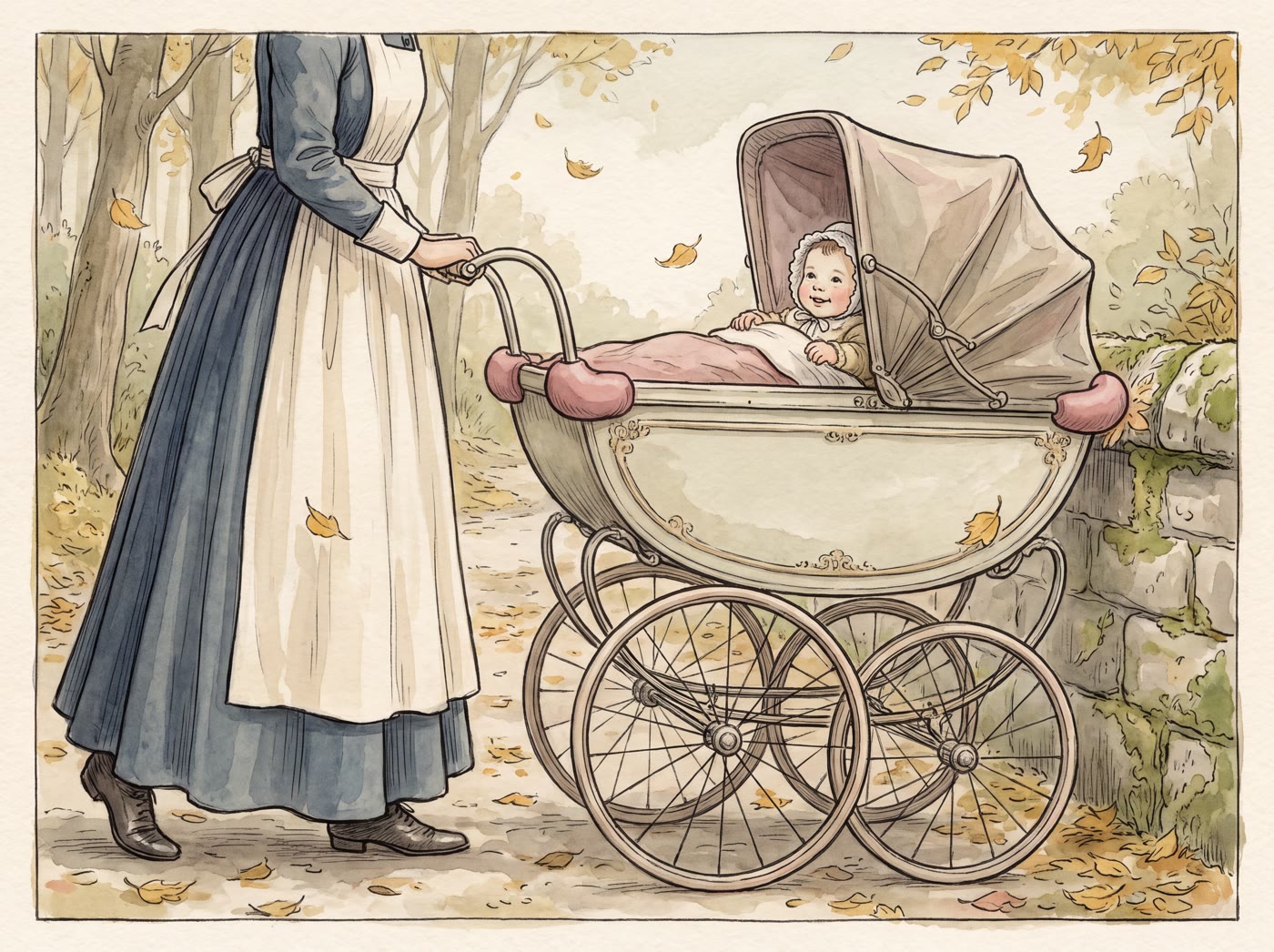 Storybook illustration for Rubber Baby Buggy Bumpers