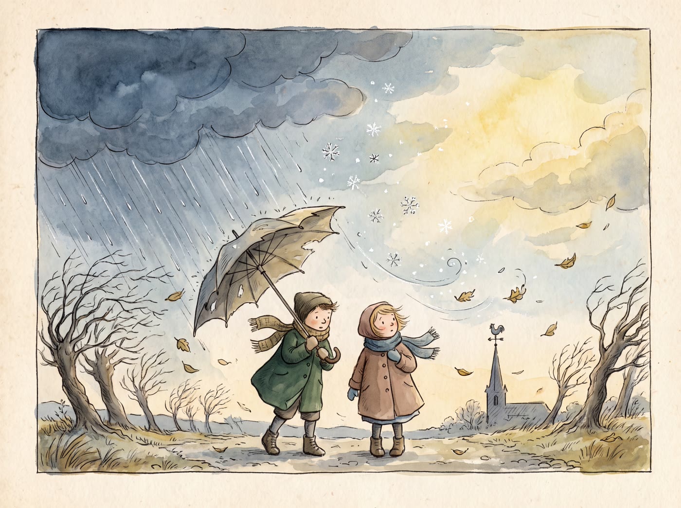 Storybook illustration for Whether the Weather